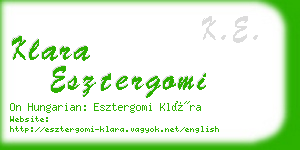 klara esztergomi business card